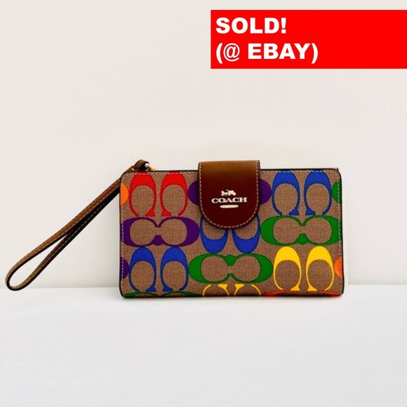 Coach Handbags - COACH Tech Wallet with Rainbow Monogram (Fits iPhone and Galaxy)